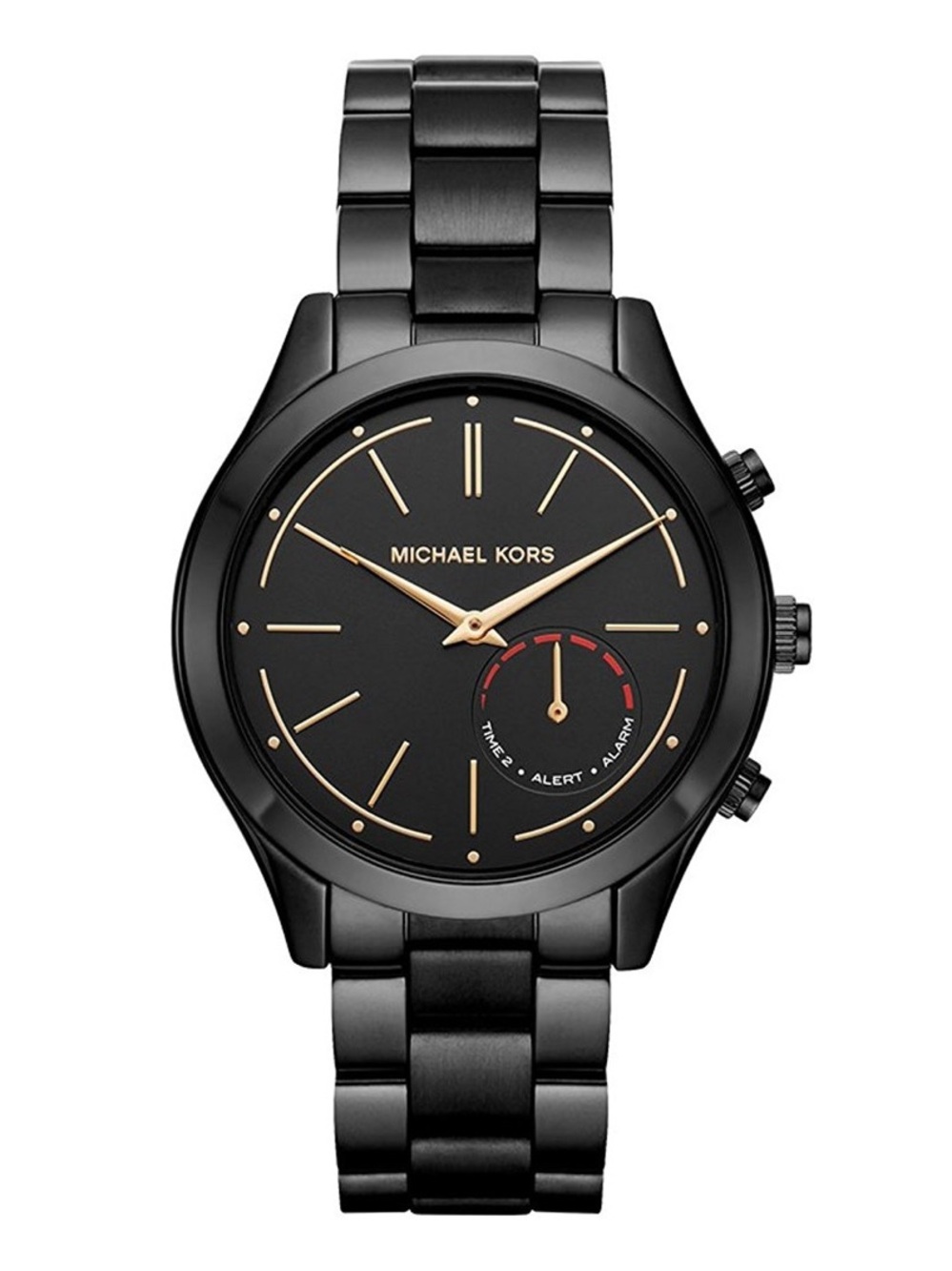 Michael Kors Access Slim Runway Hybrid Smartwatch MKT4003 Black Gold Steel As Is